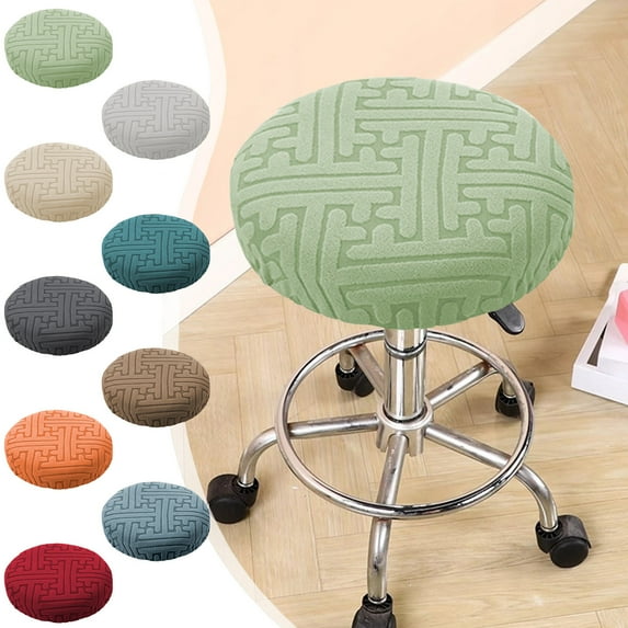 FAMTKT Bar Stool Covers Elastic Round Stool Covers Stretchy Washable Stool Seat Slipcover Chair Seat Cushion Slipcover Furniture Decor