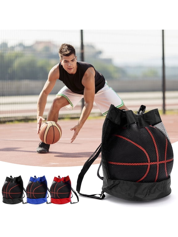 Basketball Bag Basketball Backpack Single Ball Mesh Storage Crossbody Sling Backpack for Volleyball Soccer Rugby Football Equipment, Sport Bag Organizer for Gym Pool Beach & Travel Essentials