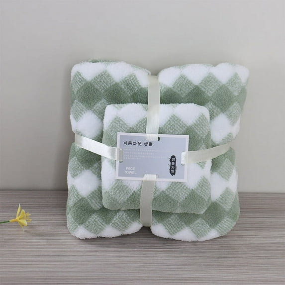 FAMTKT Bath Towel Set Diamond Coral Velvet Towel Bath Towel Set, Daily Use Soft Absorbent Mother Towel, Face Washing Towel, Bath Towel