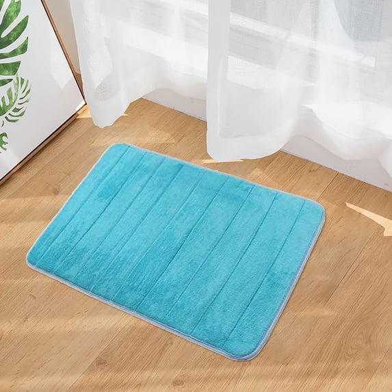 FAMTKT Bathroom Rug Mat Kitchen Absorbent Coral Velvet Memory Foam Non-slip Floor Mats