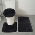 thumbnail image 1 of FAMTKT Bathroom Rugs Sets 3 Piece Includes Bath Rug(15.7"x 23.6"), Contour Mat(15.7"x 14.9"), and Toilet Lid Cover(15.7"x 19.6") for Bathroom, Tub, Shower, Solid Color Bathroom Toilet Floor Mat, 1 of 8