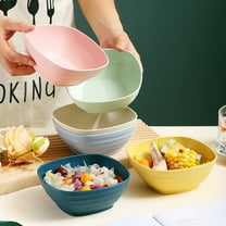 FAMTKT Cereal Bowls Lightweight Bowl Dishwasher and Microwave Safe Bowls, Reusable Plastic Bowls for Kitchen Serving Soup, Salad, Oatmeal, Ramen, Noodles, Camping Bowls
