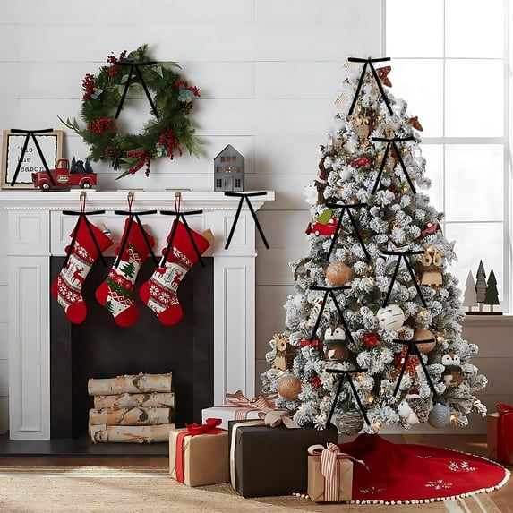 FAMTKT Christmas Bows Christmas Decorations 36pc Velvet Christmas Tree Bow Decoration Wreath Bow Decoration Gift Bows Decorative Hanging Ornaments