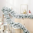 thumbnail image 1 of FAMTKT Christmas Garland Snow Flocked Christmas Garland Snowy Artificial Christmas Garland Winter Frosted Holiday Garland White Cedar Garland for Xmas Tree, 8.86 ft, 1 of 7