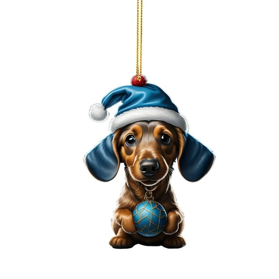 FAMTKT Christmas Ornaments 2024 Dachshund Dog Car Interior Pendant Christmas Tree Decorations Hanging Ornaments Holiday Home Decorations Christmas Gifts on Clearance