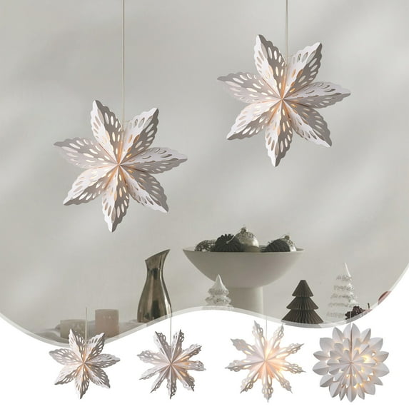 FAMTKT Christmas Ornaments Christmas Hanging Decorations Paper Christmas Snowflake Hanging Decoration White Snowflake Christmas Party Decoration Arrangement Hanging Decoration