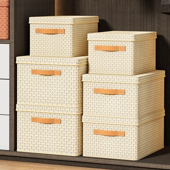 FAMTKT Clothes and Quilts Storage Box, Thickened Hard Board Folding with Lid Storage Box, Pants Storage, Household Dormitory Storage, Closet Organizers and Storage