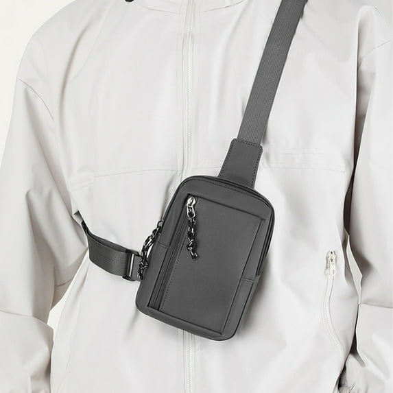 FAMTKT Crossbody Sling Bag Chest Bag Mini Sling Bag Men Women Small Water Proof Crossbody Bag Casual Phone Chest Bag for Travelling Hiking Gym Bag