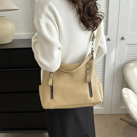 FAMTKT Crossbody Tote Bag for Women Large Capacity Soft Leather Tote Bag Commut Leisure Crossbody Shoulder Multipurpose Bag Handbag for Travel Work Party Supplies