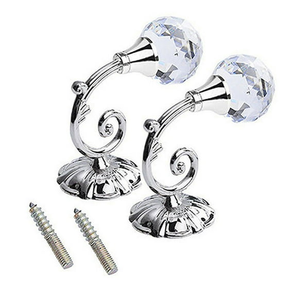 FAMTKT Curtain Hooks Large Metal Crystal Glass Curtain Holdback Wall Tie Back Hanger