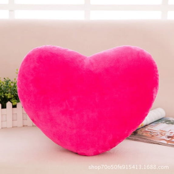 FAMTKT Cute Plush Hot Pink Heart Pillow Cushion Toy Throw Pillows Gift for Friends/Children/Girls/Dogs on Valentine's Day Fit for Living/Bed/Dining/Sofa/Cars, 15.7 Inch (Hot Pink) on Clearance