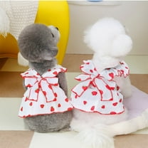 FAMTKT Dog Clothes for Small Dogs, Puppy Dress for Girl Dogs, Small Floral Princess Dress Pet Cute Dress Summer Thin Ultrasmall Clothes Strawberry Print Pet Skirt Clothes Sundress Costume Clothes