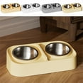 thumbnail image 1 of FAMTKT Dog Food and Water Bowl Set Stainless Steel Pet Bowl Set Wide Mouth Pet Food Bowl Non-Slip Cats Dishes for Food and Water, Elevated Neck Support Feeder Bowls Set, 1 of 7