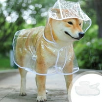 FAMTKT Dog Raincoat Four Legged No Water Full-cover Pet Raincoat Medium and Large Dogs Small Dogs Transparent Raincoat, Dog Rain Jacket with Clear Hooded
