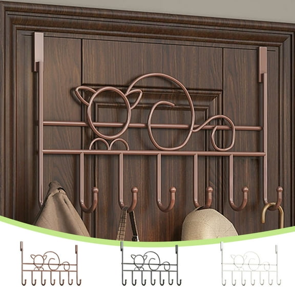 FAMTKT Over The Door Hooks Organizer, Behind The Door Hooks Hole Free Door Hangers Shelves Coat Hooks Bedroom Kitchen Door Organizer Hanging Racks Coat Hooks for Bathroom, Bedroom, Kitchen, Office
