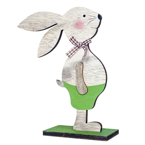 FAMTKT Easter Bunny Wooden Signs Bunny Decor Easter Tabletop Decor Easter Table Decorations for Dinner Party Indoor Decoration,