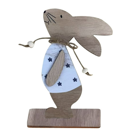 FAMTKT Easter Bunny Wooden Signs Bunny Decor Easter Tabletop Decor Easter Table Decorations for Dinner Party Indoor Decoration,