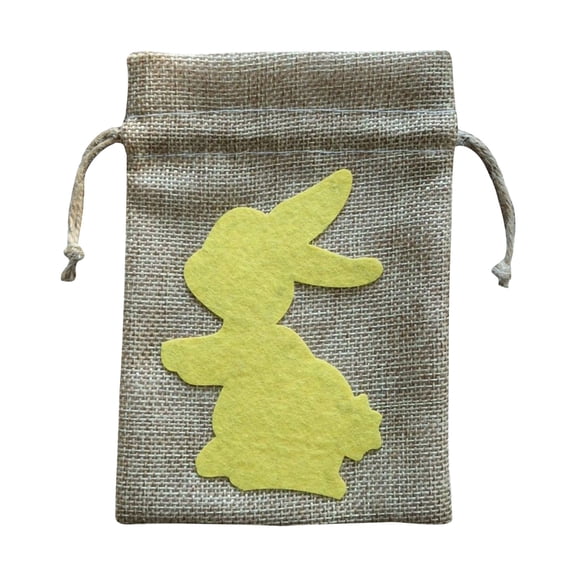 FAMTKT Easter Candy Bag Cute Easter Drawstring Pocket Goodie Bag Easter Gift Bags for Party Supplies Toy Storage Easter Decorations
