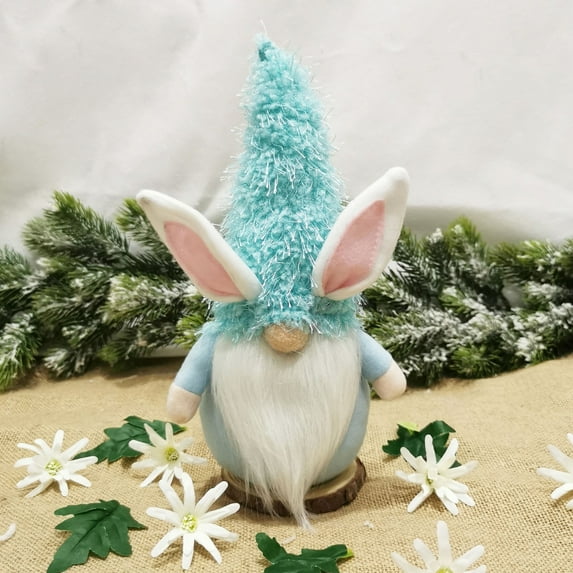 FAMTKT Easter Gnomes Decorations Easter Bunny Gnomes Cute Spring Decor Gnomes for Tiered Tray Collectible Tabletop Farmhouse Home Decor Easter Gifts, Blue on Clearance