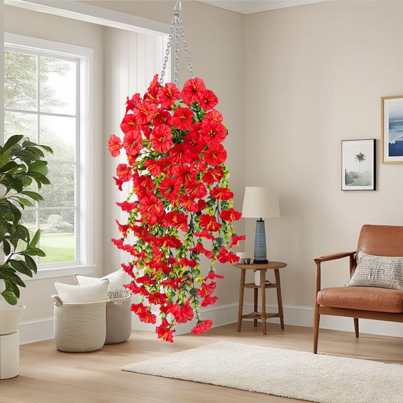 FAMTKT Fake Hanging Flowers Simulated Rose Artificial Flower Conditioning Duct Blocking Living Room Ceiling Decoration Plastic Wrapping Plants Fake Flower Vines