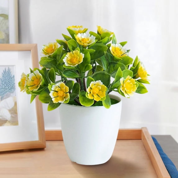 FAMTKT Fake Potted Plants Simulated Green Plants Artificial Plants Home Decor Bedroom DIY Landscaping Simulated Flower Decoration Restaurant Desktop Ornaments
