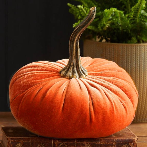 FAMTKT Fall Decor Velvet Pumpkins Decor Rustic Harvest Decoration Soft Stuffed Artificial Pumpkins Home Decoration for Autumn Table Kitchen Centerpiece Fall Harvest Halloween Thanksgiving Decorations