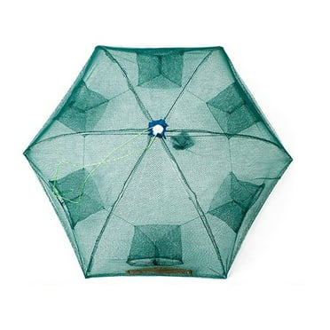 FAMTKT Foldable Fishing Trap Fishing Net, Fishing Trap Fishing Kit Minnows Trap Crayfish Trap Portable Fishing Net Bait Traps for Fishing Shrimp Crawdad Fishing Accessories on Clearance