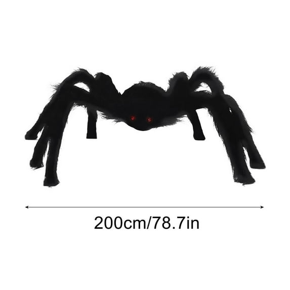 FAMTKT Giant Spider Halloween Decorations 78 inch 200cm Large Hairy Fake Spider Props, Scary Halloween Spider Decoration Outdoor Indoor House Party Yard on Clearance
