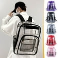 thumbnail image 1 of FAMTKT Heavy Duty Clear Backpack with Large Laptop Compartment, Plastic Bookbags for School, Stadium, Security, Sporting, Clear Bags for Women, 1 of 4