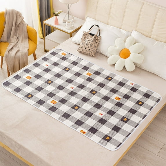 FAMTKT Incontinence Bed Pads Adult Diaper Pads Waterproof Washable Care Pads for Seniors Cottons Breathable Extra-Large Diaper Care Mattress 59.06x39.37in Bed Mat