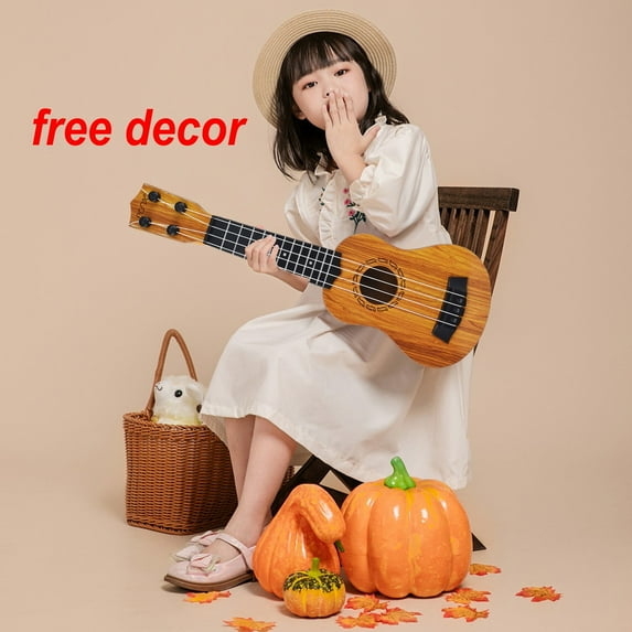FAMTKT Kids Guitar Ukulele Beginner Musical Instrument 14 Inches with 4 Strings Mini Guitar for Skill Improving Kids Play Early Educational Pre School Children Toddler Kids Toys