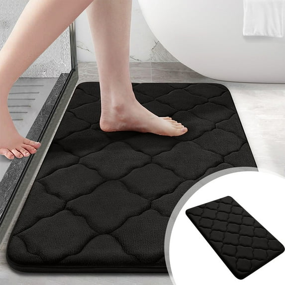 FAMTKT Memory Foam Bath Mat Rug Ultra Soft Non Slip and Absorbent Bathroom Rug Machine Wash Dry Comfortable Thick Bath Rug Carpet for Bathroom Floor Tub and Shower Mat on Clearance