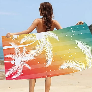 FAMTKT Microfiber Beach Towel Super Sandproof Beach Blanket Multi-Purpose Towels for Travel Swimming Pool Camping 27.5" x 59" Beach Essentials - Summer Savings Clearance