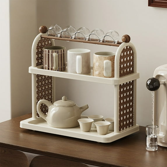 FAMTKT Multi Layer Cup Storage Rack Tea Rack Multi-function Rack Desktop Storage Rack Suitable for Kitchen Desktop Storage Kitchen Storage Organization