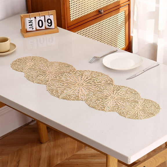 FAMTKT PVC Table Protector Non Slip Heat Counteractive Placemats Easy To Clean Suitable for Dining Table and Coffee Table Activity Tabletop Decoration