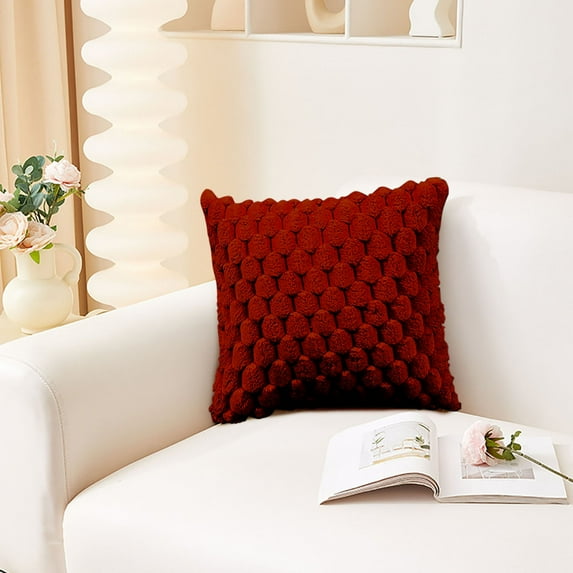 FAMTKT Pillow Covers 19.68x19.68in Decorative Throw Pillow Covers Weaving Snowflake Velvet Solid Color Pillowcase Cushion for Couch, Bed, and Home Decor