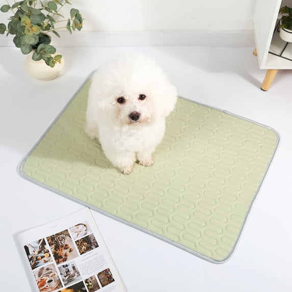 Self Cooling Pet Ice Pad 35.43x27.56 inches Green, for Pets Under 17.5 kg,Large Cooling Mat for Dogs Cats, Durable Summer Pad for Pet Home and Sofa TeashCHAT