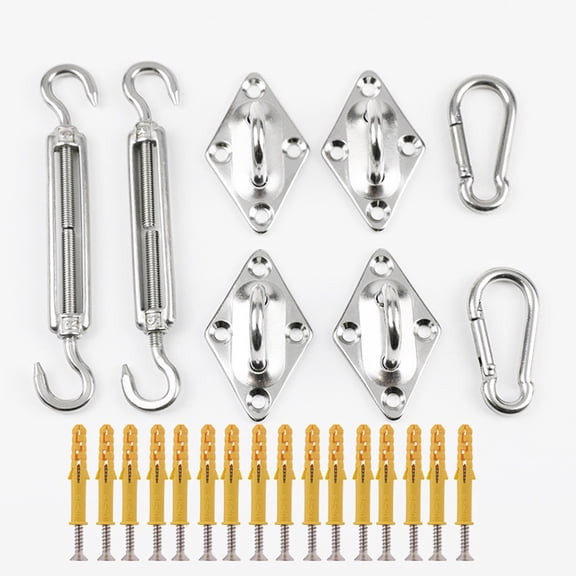 FAMTKT Shade Sails Hardware Kit for Rectangular Sun Shade Sails Installation, Stainless Steel Hardware Kit for Four Corners Shade Installation Garden Outdoors Decor