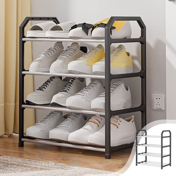 FAMTKT Shoe Rack Household Multi Layer Shoe Racks Organizer Four Tier Shoe Rack Daily Use Bedroom Closet Entryway Bedroom