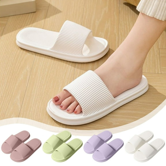 FAMTKT Shower Shoes, House Slippers for Women and Mens, Pool Slides House Slippers Non-Slip Indoor Bathroom Shoes Soft Shower Flip Flops with Thick Sole for Shower Bathroom Pool Beach Slippers