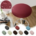 thumbnail image 1 of FAMTKT Solid Color Elastic Milk Silk Round Stool Cover Bar Lift Chair Cover Soft Elastic Versatile Round Seat Cushions Seat Cover Washable Round Chair Protector for Home Bar Kitchen Office, 1 of 7