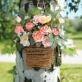 thumbnail image 1 of FAMTKT Spring Wreath, Artificial Floral Wreaths, Flower Baskets Simulated Flowers Outdoor Decoration Photography Flower Wreath for Front Door Wall Window Festival Porch Patio Garden Decor, 1 of 9