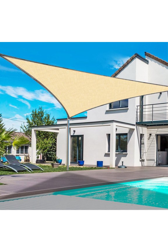 Sun Shade Sails Sun Protection Triangular Shade Garden Swimming Pool AntiUV Shade Cloth Tarpaulin Sails Shade Cloth for Patio Garden Outdoor Backyard