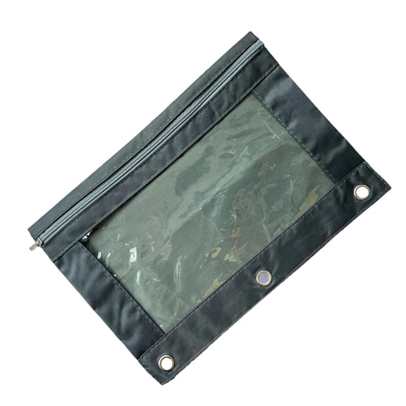 FAMTKT Three-hole Pencil Case Single Zipper Transparent PVC Document Storage Bag Detachable Folder Large Capacity Pencil Case 9.8 x 7.1in