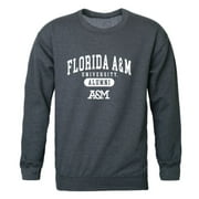 FAMU Florida A&M University Rattlers Alumni Fleece Crewneck Pullover Sweatshirt Heather Charcoal Small