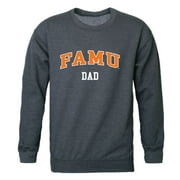 FAMU Florida A&M University Rattlers Dad Fleece Crewneck Pullover Sweatshirt Heather Charcoal Small