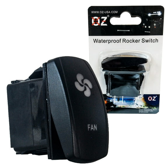 FAN On/Off Rocker Switch 5-Pin SPST OZ-USA Laser Blue LED Off-road Automobiles UTV Truck Can-Am Polaris RZR XP 900 800 Marine Vessels RV