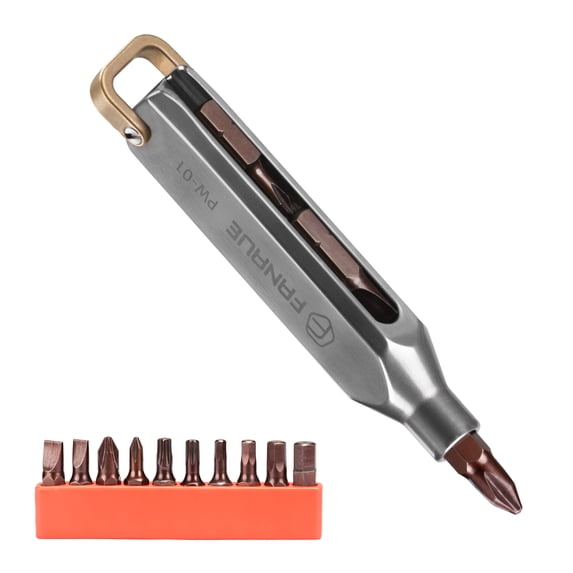 FANAUE 10-in-1 Titanium EDC Screwdriver Set with Magnetic S2 Steel Bits - Portable Multi-Torque Tool for DIY