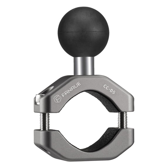 FANAUE Aluminum Handlebar Clamp Mount U-bolt Base Compatible with RAM Mounts B size 1 inch Ball Double Socket Arm & Bike Motorcycle Phone Holder for 0.85" to 1.14" Diameter Rail