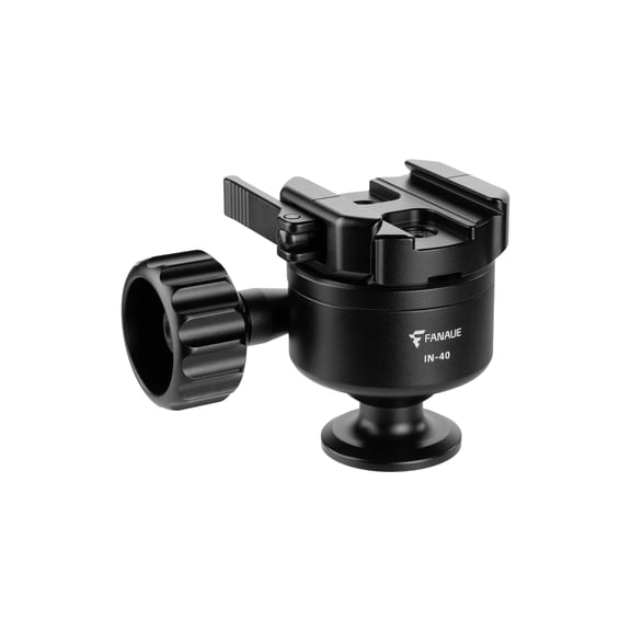 FANAUE IN-40T Tripod Ball Head, Quick Locking Low Profile 40mm Ball Head Compatible with Arca Swiss/RRS, 3/8" Thread Mount Ballhead with Quick Release Plate for Monopod, DSLR, Max Load 44lbs /20kg